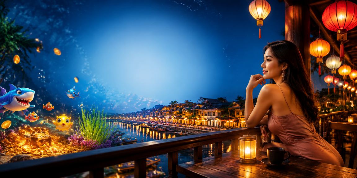Khách ngồi cà phê tại Hội An duyệt danh mục Slot Jackpot trên laptop buổi sáng